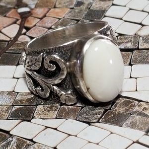 Silpada Sterling Silver & Bamboo Coral Ring